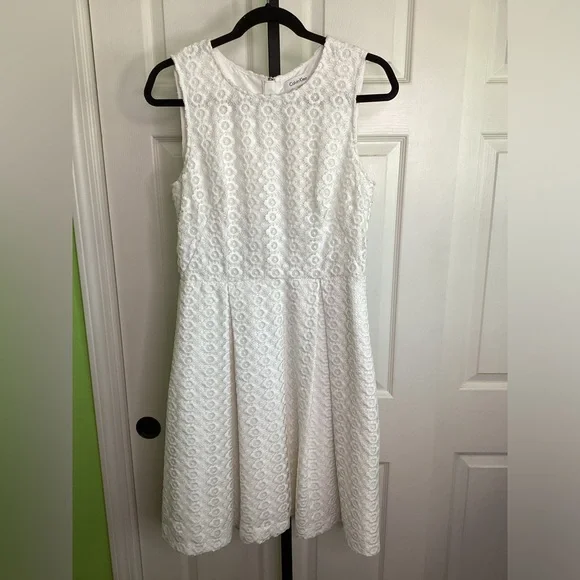Calvin Klein | Dresses | Calvin Klein White Crochet Lace Dress Size 8 |  Poshmark